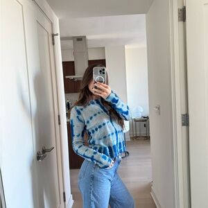 Aqua 100% Cashmere Tie-Dye Sweater